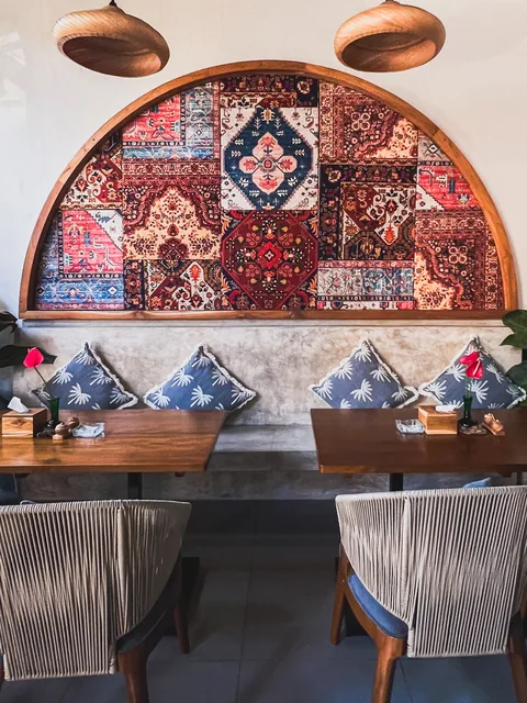 Decorative dining booth at Seminyak