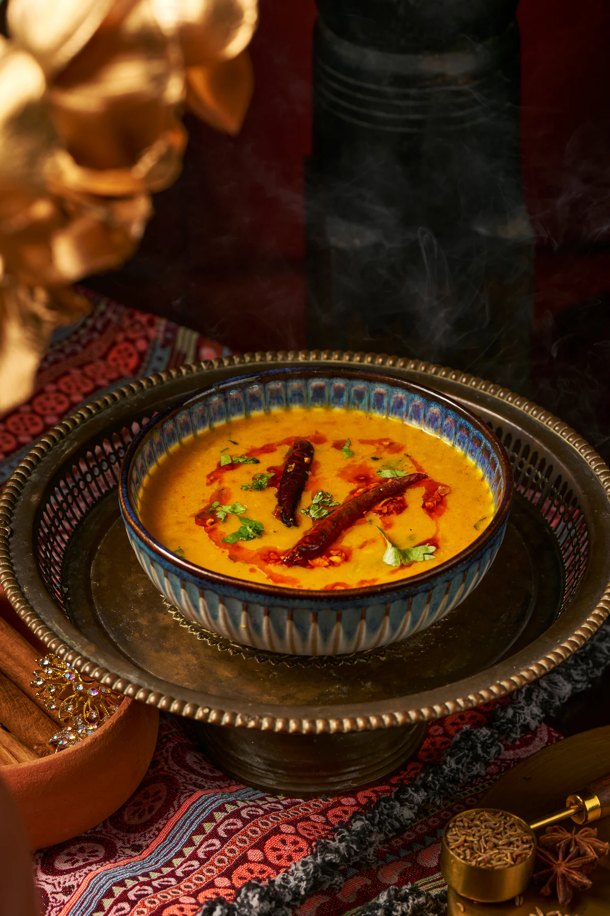 Indian dal in a serving bowl