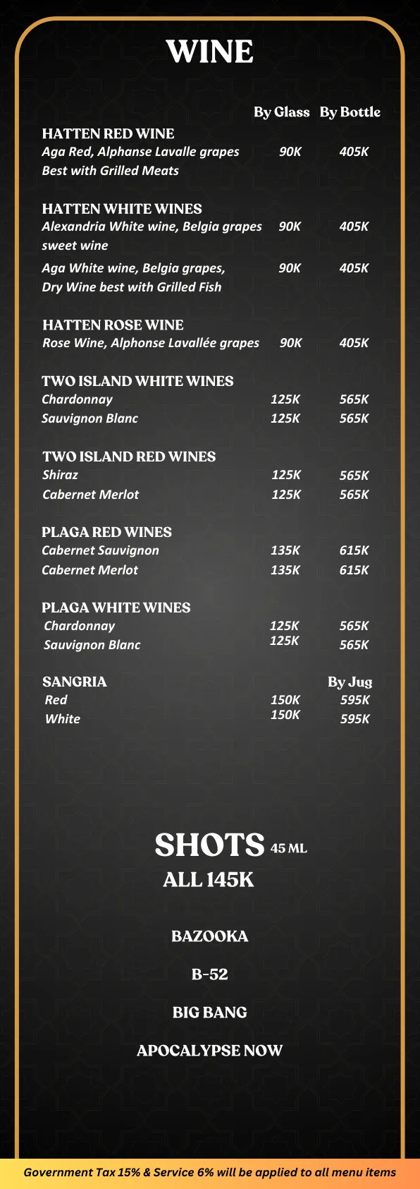 Bollywood Indian Club Bali — Wine & Shots